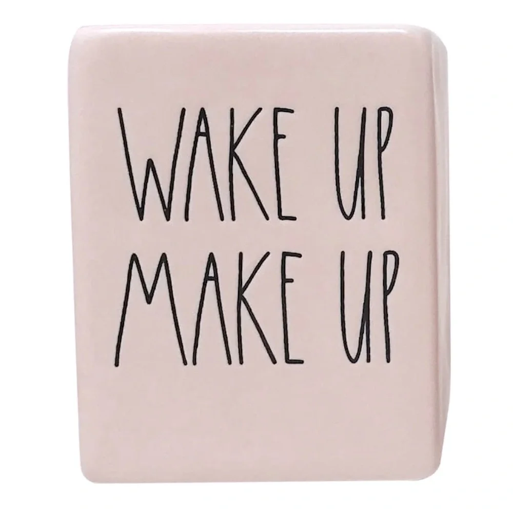 Rae Dunn Artisan Collection Wake Up Make Up Ceramic Storage Vessel